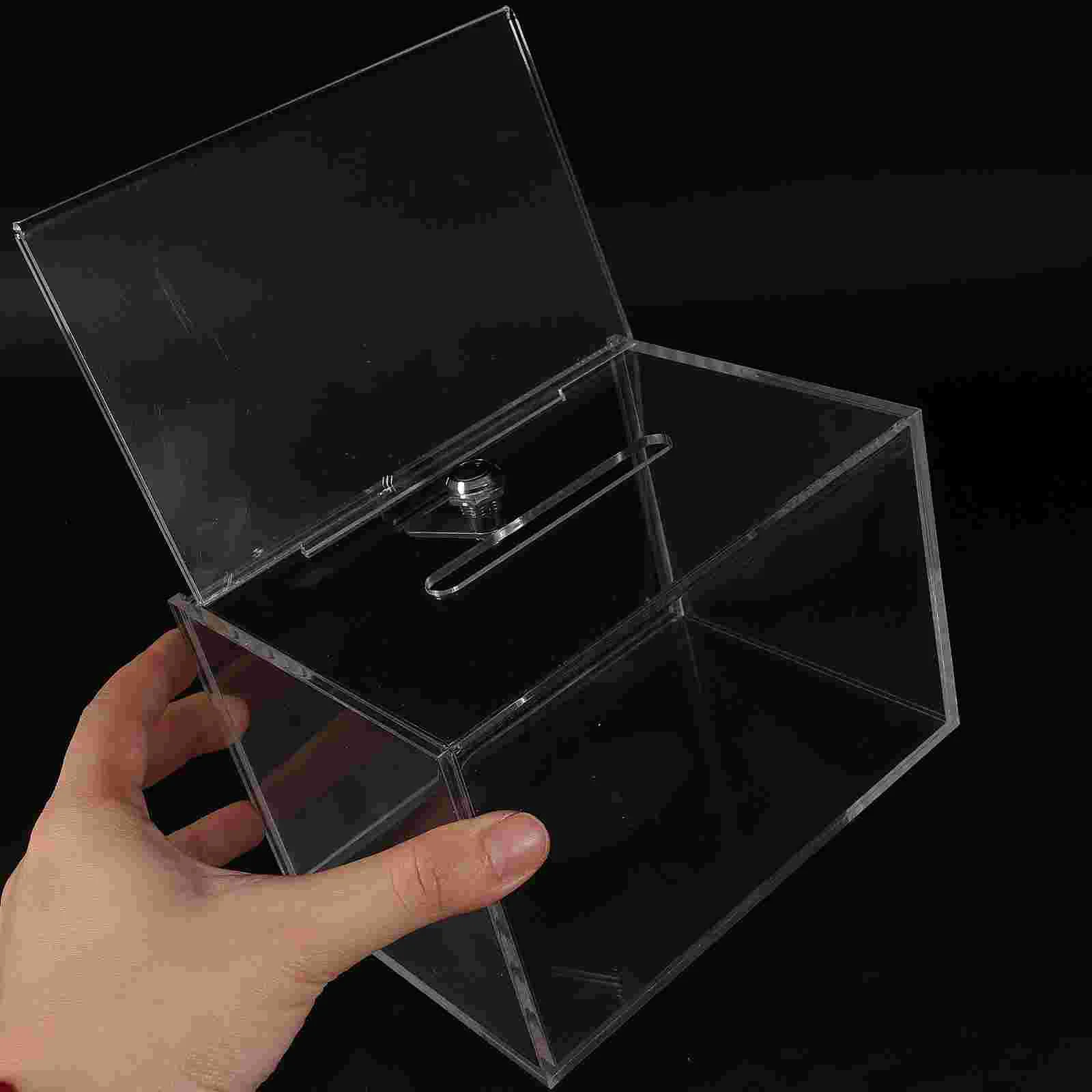 Mailbox Donation Boxes for Fundraising Letter Post Container Transparent Clear Window Charity Collection Bucket Miss