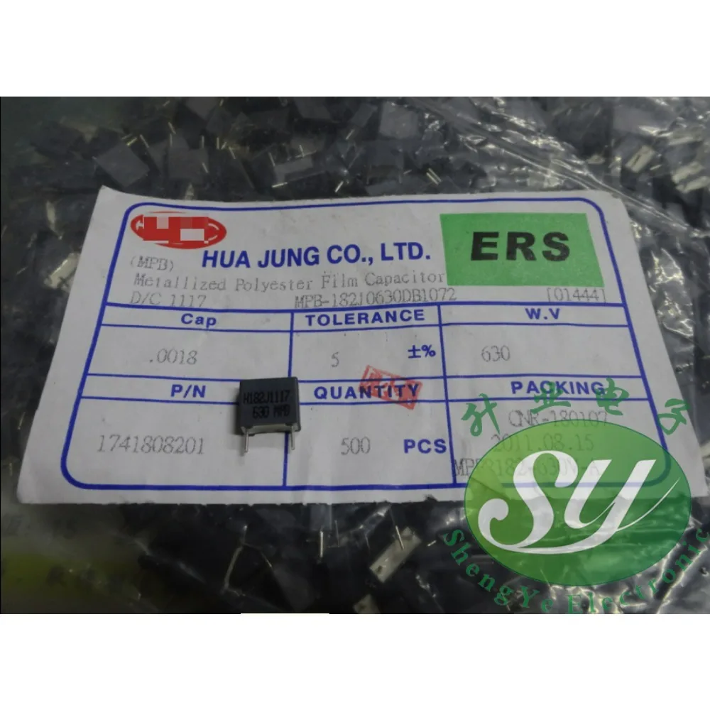 

50PCS 0.0018uf/630v 1800pf 1.8nf 182 brand new 8mm film capacitor