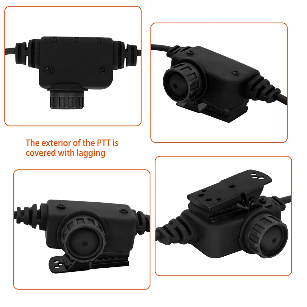 Hearangel U94 PTT Motorol 2 Pin Plug Compatible with Tactical Headset with 7mm Jack Plug