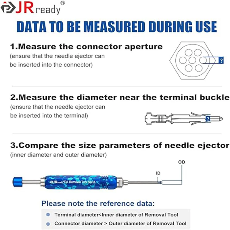 Imagem -06 - Jrready Terminal Extractor Tool Macho e Fêmea Pin Removal Tool Heavy Duty 10a Series Connector Contatos Dap-t260300 para Endurecimento te