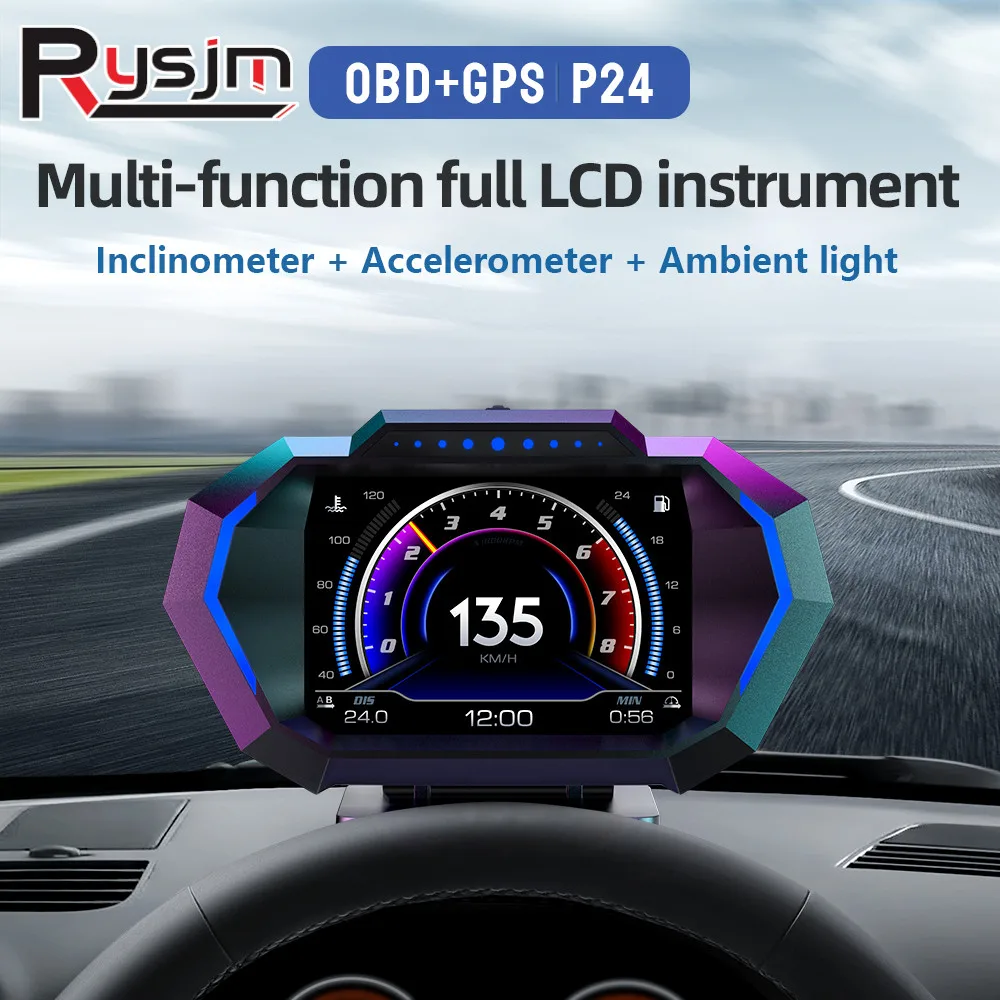 

2023 НОВЫЙ HUD проекционный дисплей P24 F11 двойная система OBD2 GPS функция сигнализации цифровой датчик ЖК-экран автомобильные аксессуары
