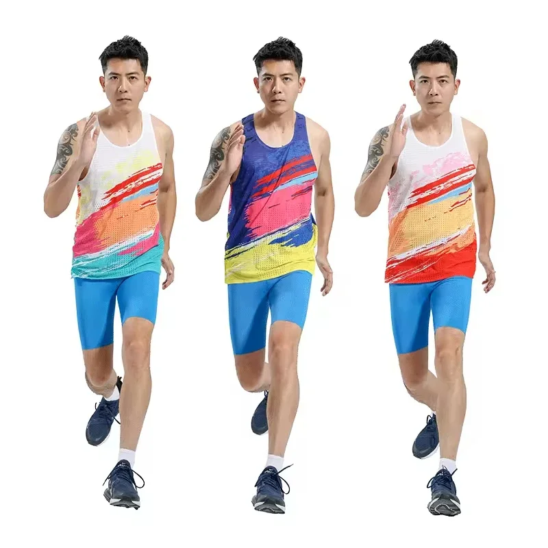 

Мужские бесшовные ультралегкие майки из полиэстера и спандекса, быстросохнущие майки для марафона, дышащий жилет для бега, стираный