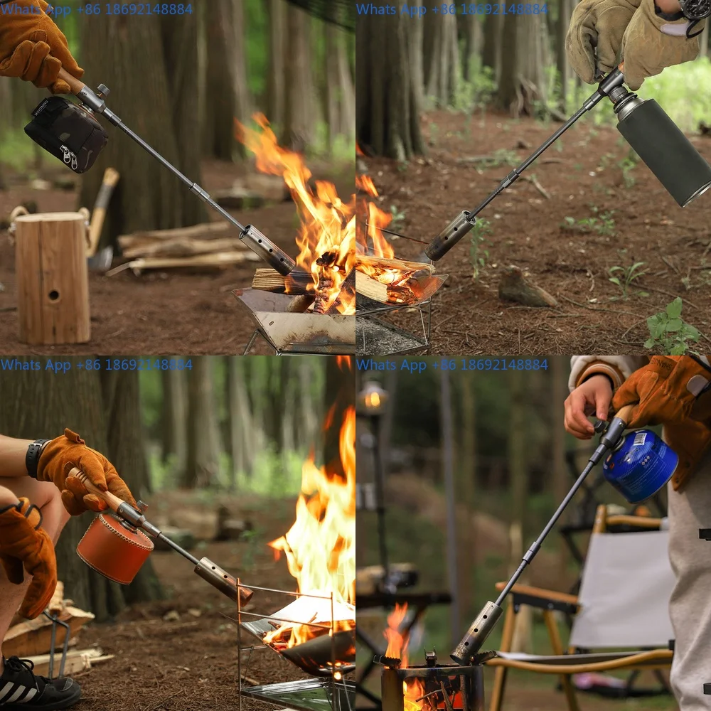 

Long Rechargeable Torch Stainless Steel Flame Gun for Camping Outdoor Use Portable Detachable Igniter