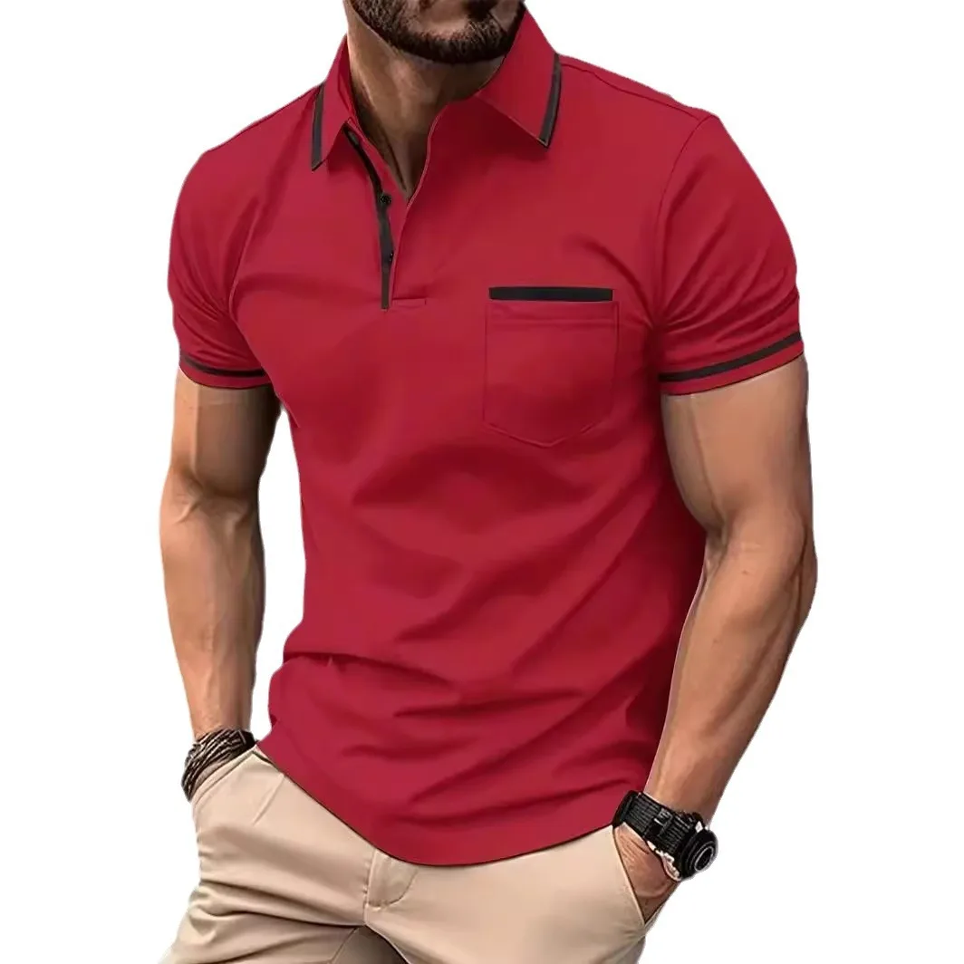 2026 Summer POLO Shirt Button Pocket Men's Sports Polo Shirt