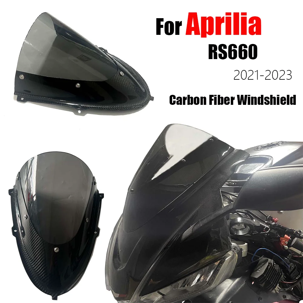 

Motorcycle Carbon Fiber Windshield Fairing Windscreen Baffle Wind Deflectors High Windscreen For Aprilia RS660 2021-2023