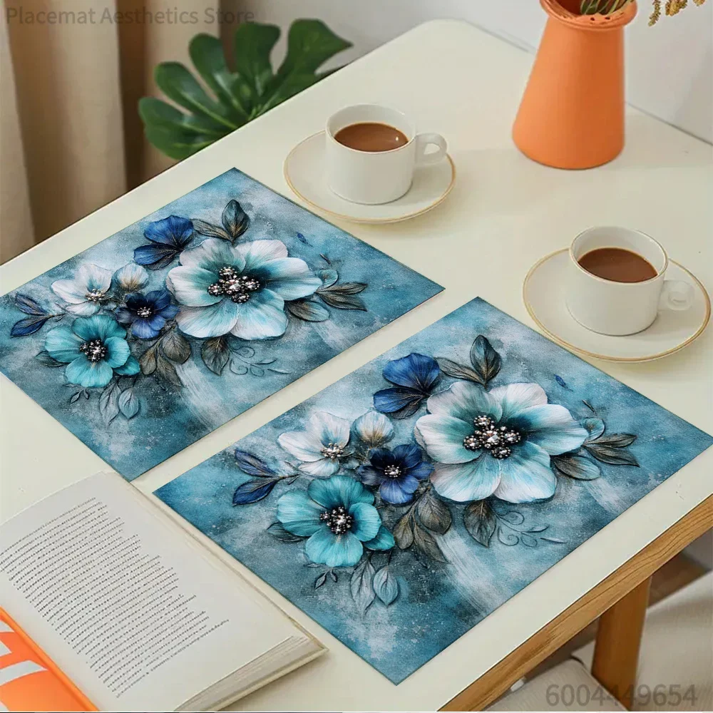 Elegant Floral Rose Tulip Print Super Absorbent Drying Mat Waterproof Kitchen Counter Coffee Maker Drain Pad Decor Placemat