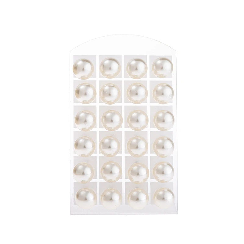 12Pairs/set White Beige Imitation Pearl Stud Earrings For Women Ear Jewelry Round Ball Earring 16mm