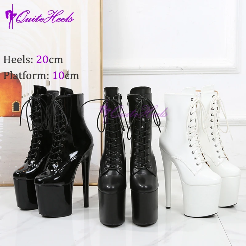 Hotales Black Matt Exotic Stripper Ankle Boots 17 20cm High Heels Platform Sexy Pole Dance Shoes Women 36-41