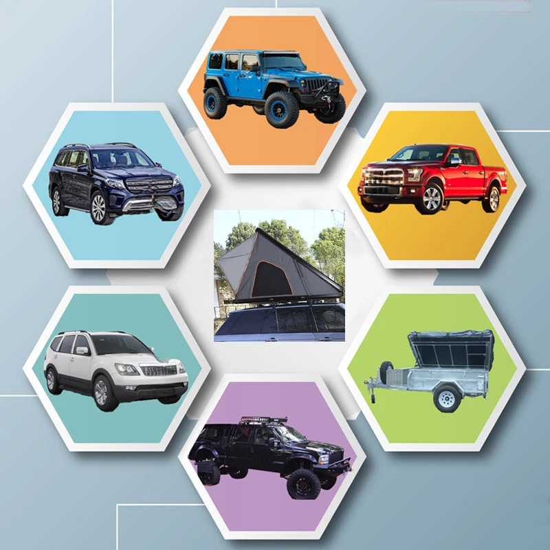 High Quality New 2-4 Person Large Automatic Triangle Aluminum Hard Shell Car Roof Top Tent For Outdoor Camping