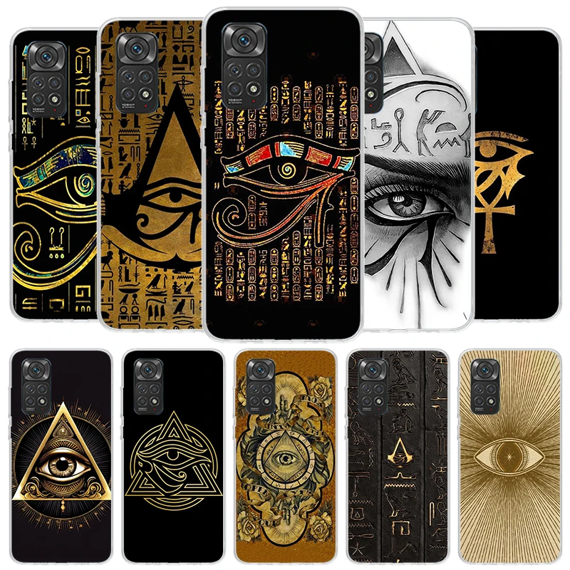 Sacred Eye of Horus Egypt Fresco Cover Phone Case For Xiaomi Redmi Note 13 12 11 10 Pro Plus 12S 11S 11T 11E 10S 9 9S 8 8T 7 Sof