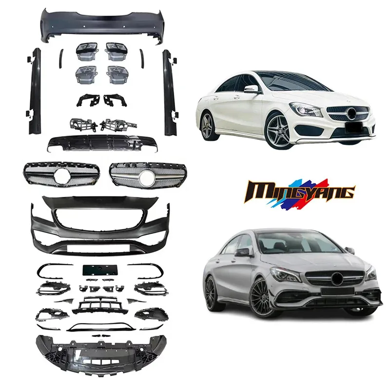 

High Quality CLA45 Design Front Rear Bumper Grille Body Kit 2014-2019 for W117 Bodykit