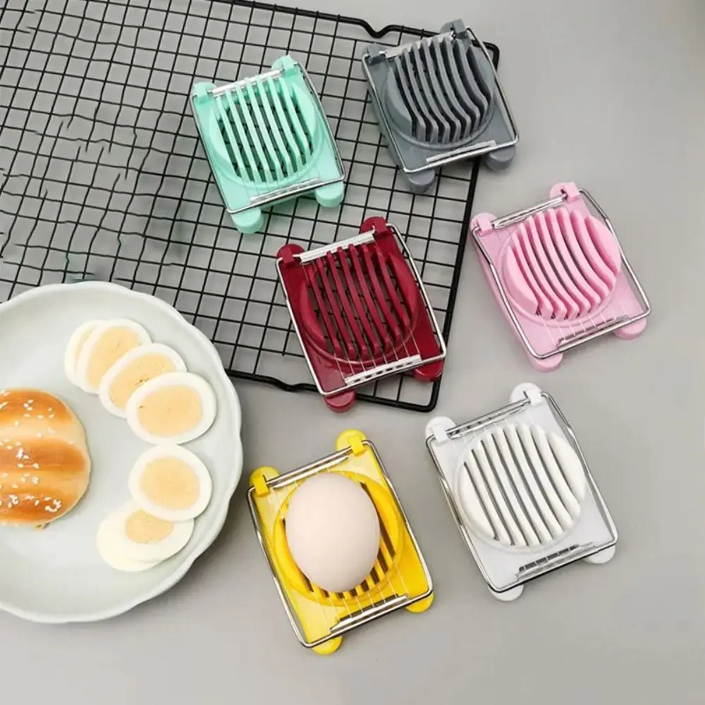 Stainless Steel Boiled Egg Slicer Portable Section Cutter Manual Food Egg Chopper Kitchen Skiving Machine Egg Tools