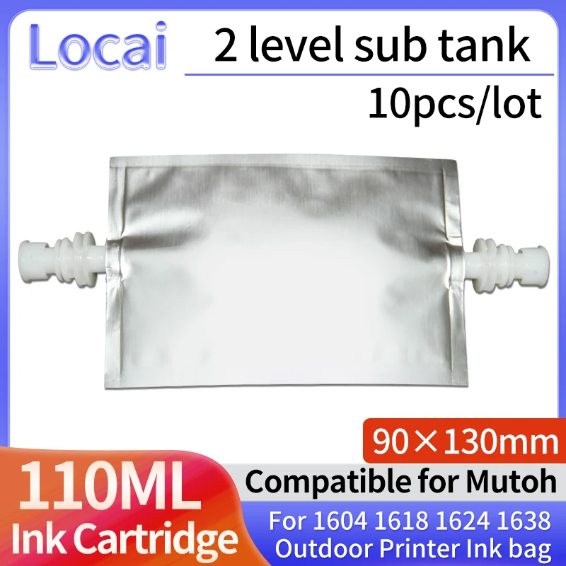 

10pcs Quality Mutoh VJ1604 VJ1604W VJ1638 VJ1624 VJ1618 printer ink cartridge bag 90MMX130MM aluminum foil bag 2 level sub tan