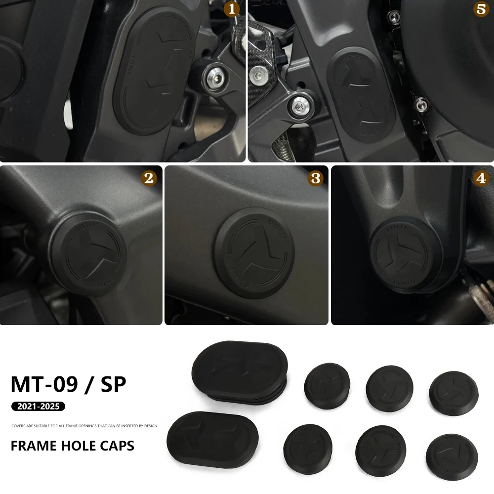 

MT09 SP Frame Hole Cover Caps Plug Decorative Frame End Cap Set For YAMAHA MT09 MT-09 SP 2021 2022 2023 2024 2025 Frame Cap Set