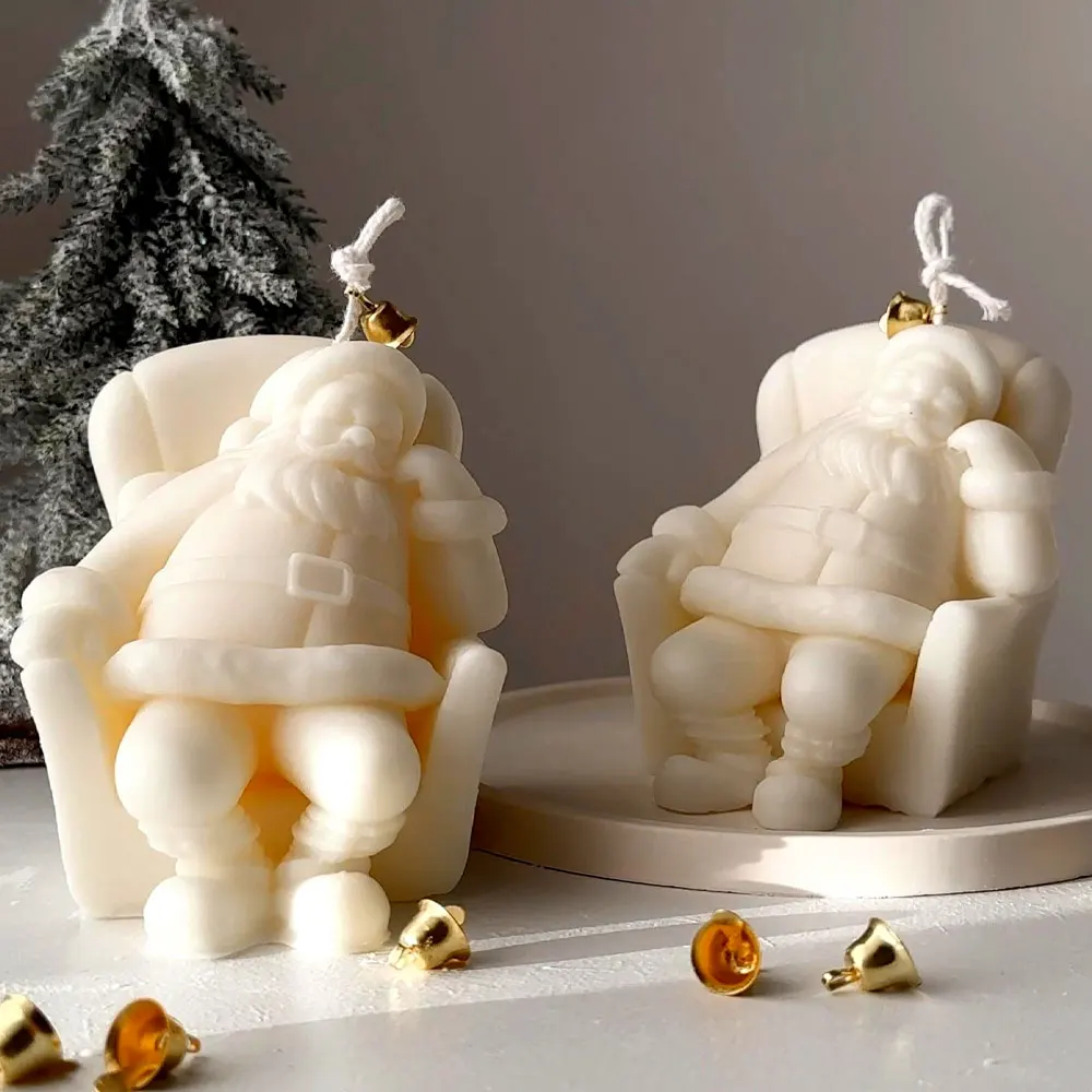21 teile/satz Santa Claus Silikon Duft Kerze Form 20 stücke Goldene Glocke DIY Weihnachten Gips Harz, Der Kit Handgemachte Handwerk Dekor