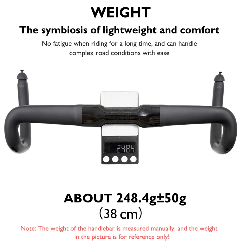 

Ultra Lightweight Carbon Road Bar 23.5mm Flared Drop Gravel Bike Handlebar 31.8mm Clamp with Internal Cable Routing SES AR