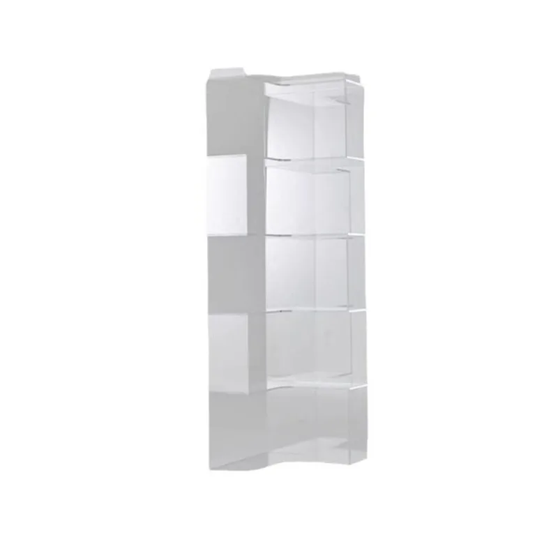 

Acrylic shelves, floor-to-ceiling corner bookcases