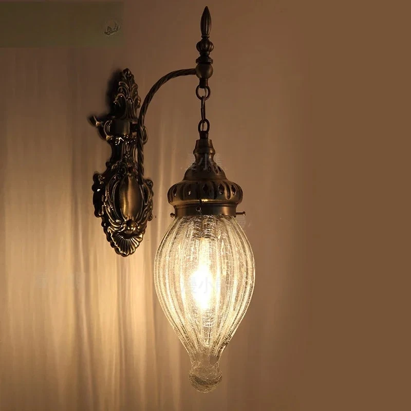 2025 Wall Light Fixture Turkish Art Decor Ice-cracked Glass Wall Lamp For Exotic Restaurant Hotel Bar Cafe Retro Wall Light