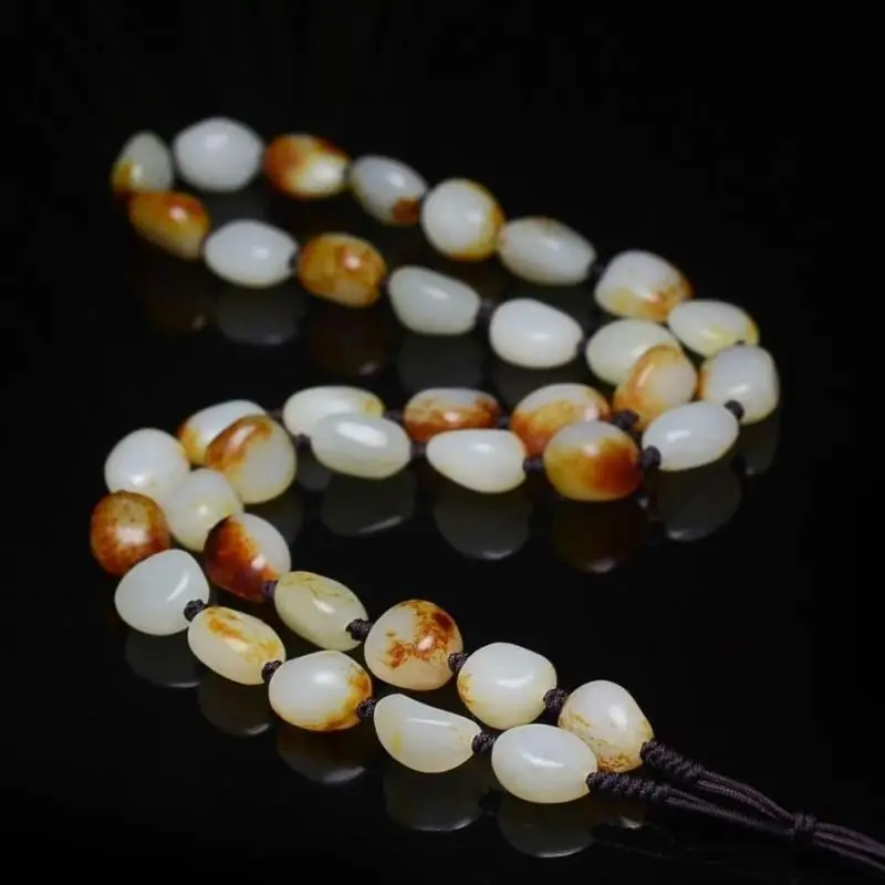 

Натуральный китайский нефрит Хэтянь, нефрит, необработанный камень, ожерелье из бисера, веревка для изготовления ювелирных изделий, аксессуары, кулон, ремешок на шею