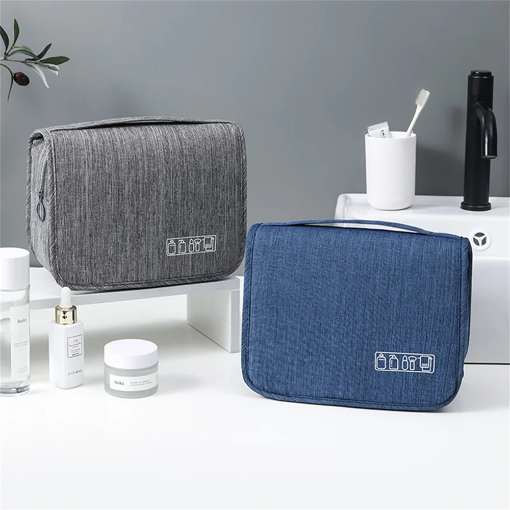 ISKYBOB Men Travel Makeup Bags Hanging Dry And Wet Separation Storage Bag Women Waterproof Cosmetic Bag Toiletries Organizer