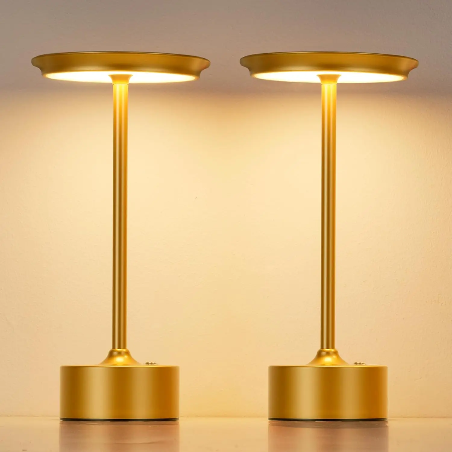 

Cordless LED Table Lamp Set of 2, 4000mAh Battery, Stepless Dimming 2700K-6000K, Portable for Bedroom Living Room