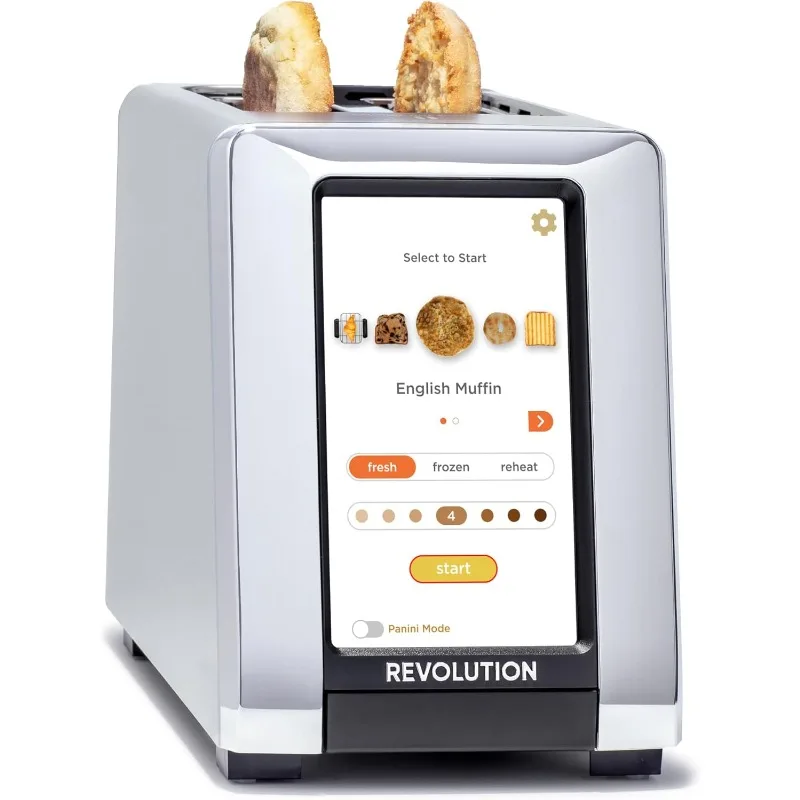 Tostadora inteligente R180S con pantalla táctil de alta velocidad, tostadora de 2 rebanadas con tecnología InstaGLO patentada y modo sándwich Panini