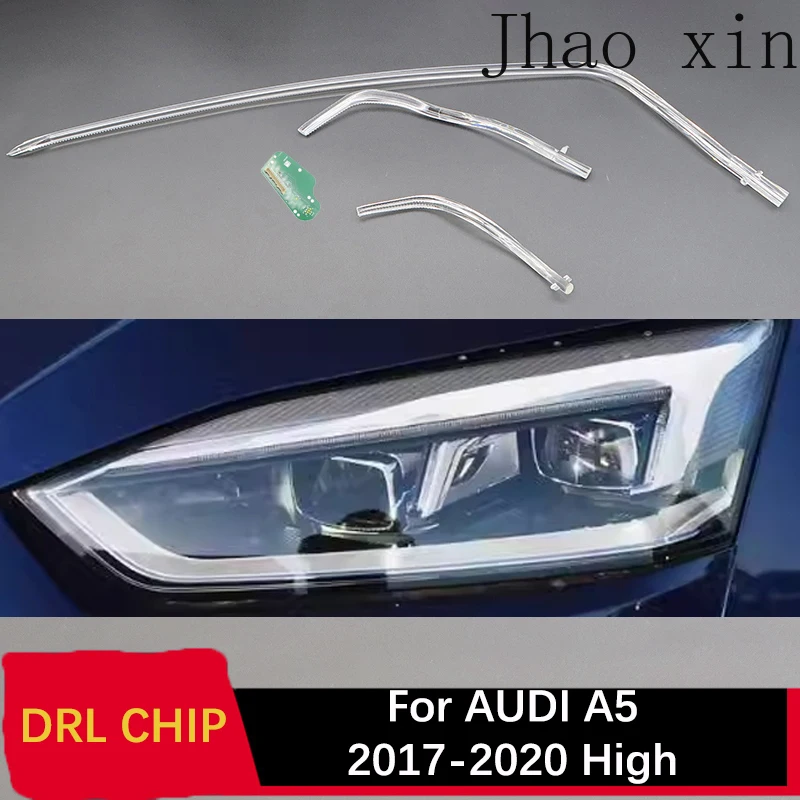 

Для Audi A5: Светодиодная лента DRL (дневные ходовые огни) 2017-2020, белый свет, плата управления, передняя фара, Angel Eye, плата цепи