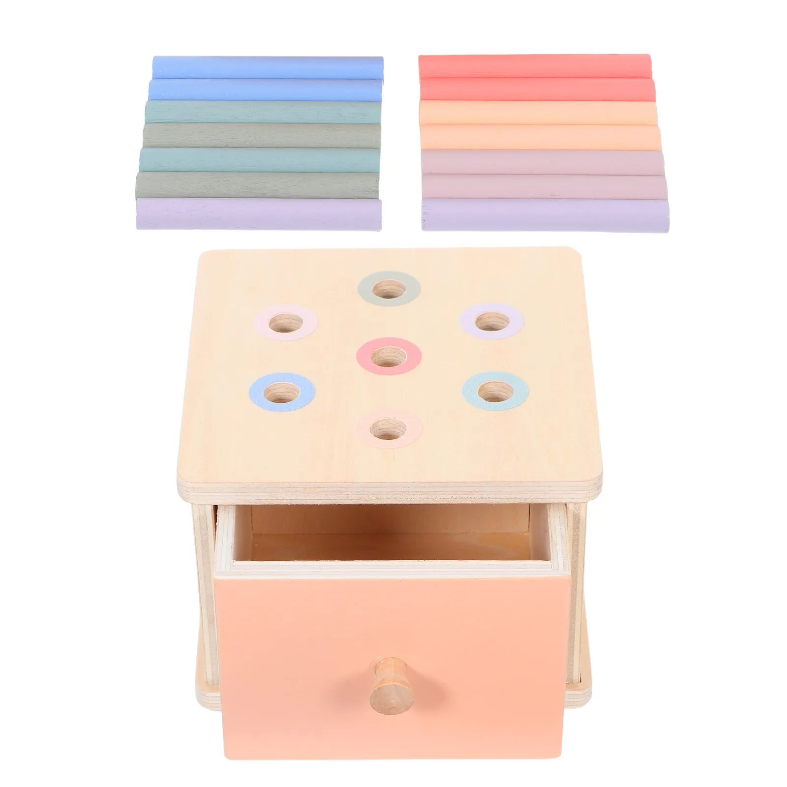 

Montessori Color Sorter Box Wooden Early Learning Shape Recognition Brain Development Baby Sorting Educational Preschool