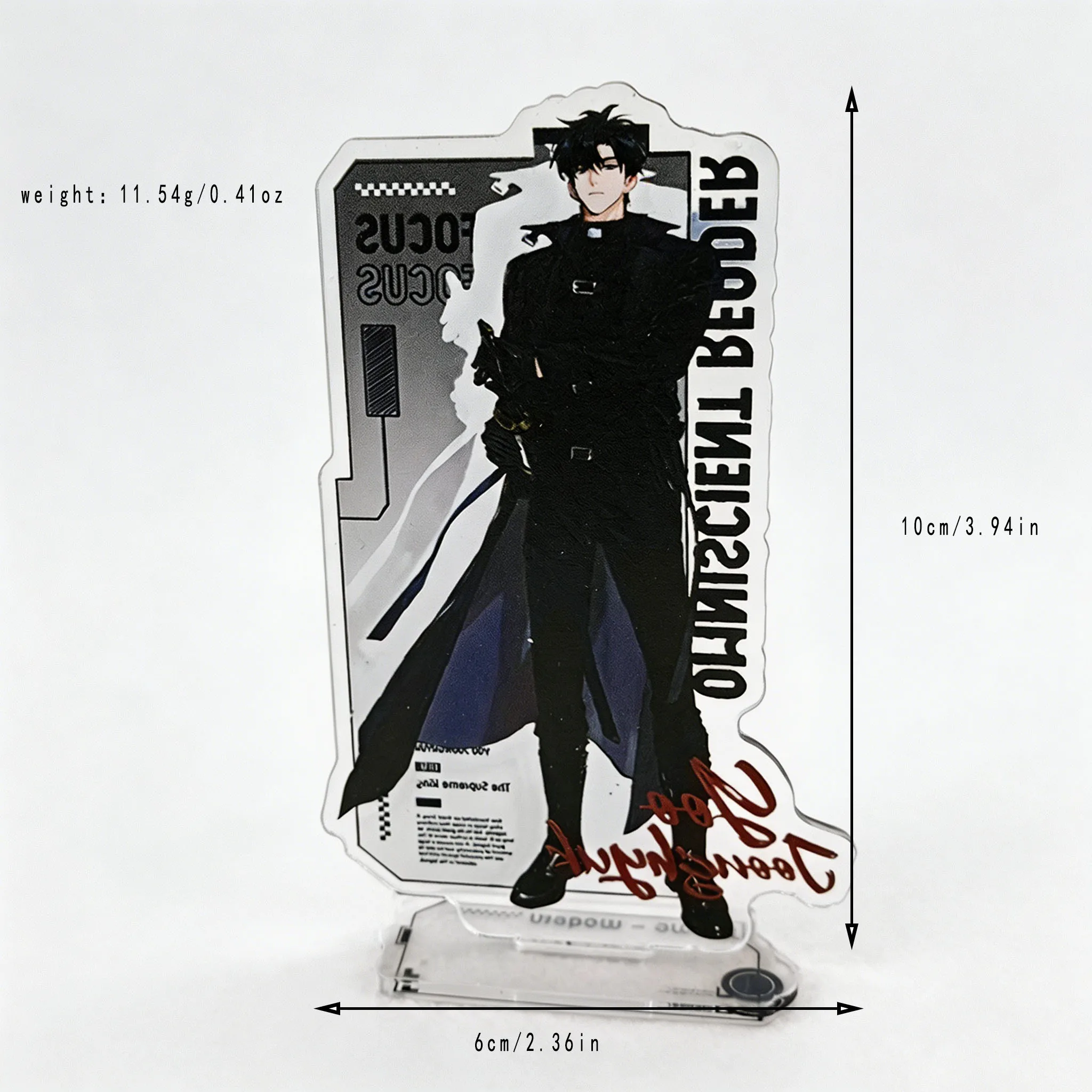 Omniscient Reader ORV Kim Dokja Black Angel Wing Acrylic Standee, White Overcoat Anime Figure Desk Decor, Manga Fan Collectible
