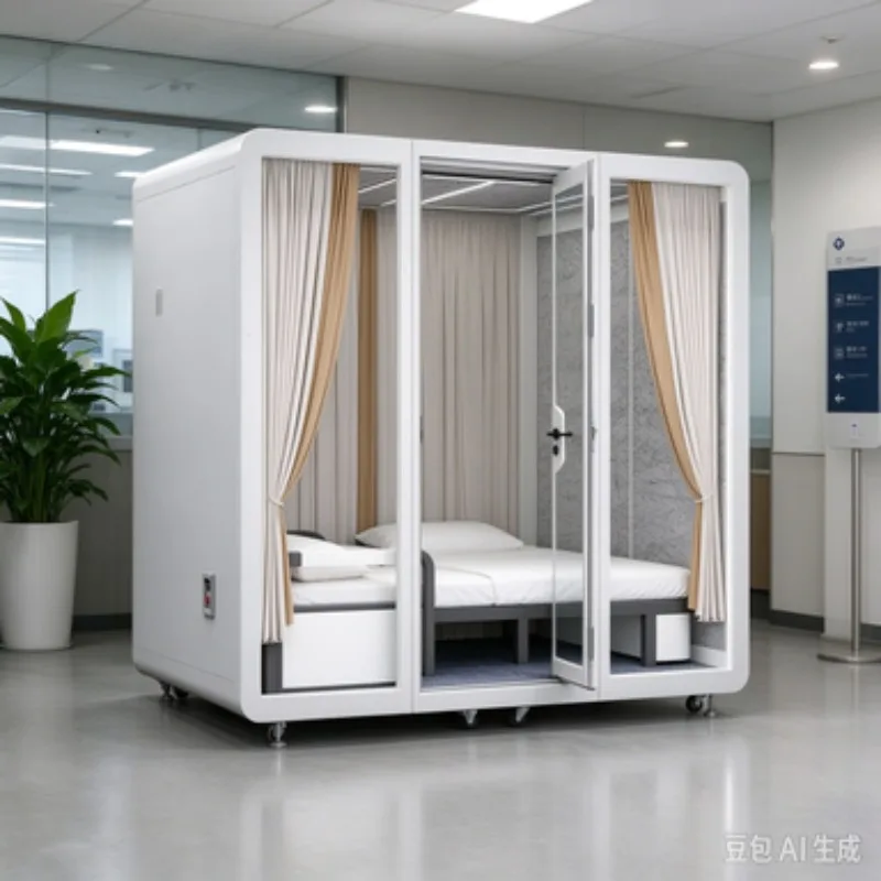 Modern Portable Sound Isolation Acoustic Booth with Ventilation Fan and Lighting Movable Office Phone Pod for Office Building