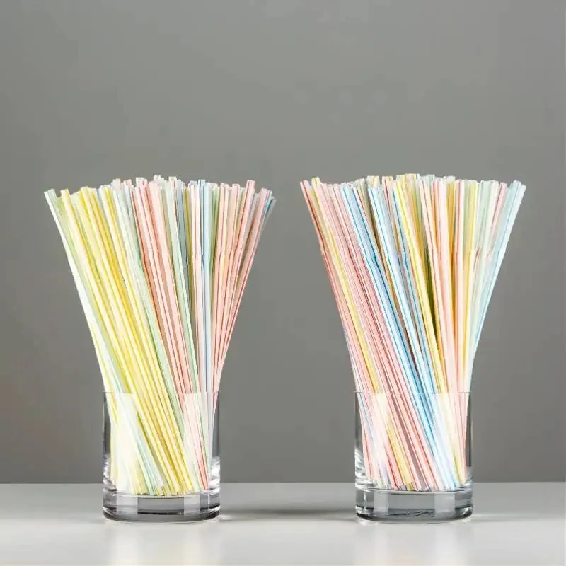 100Pcs Colorful Bendable Straw Drinking Kunststof Straw for Milk Tea Bar Party Rietjes Drinking Wedding Kitchen Beverage Straws