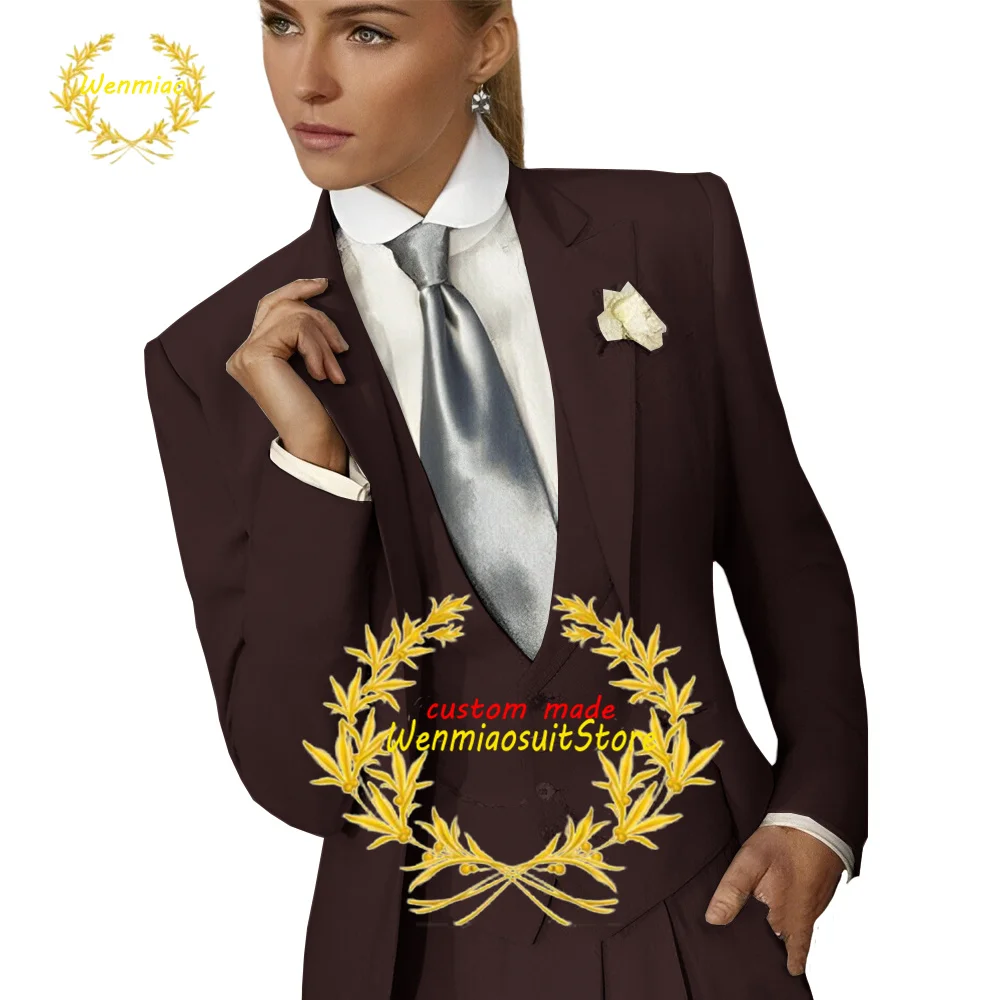 Imagem -04 - Terno de Smoking Formal Feminino Terno de Peças Blazer Calças Colete Negócios Escritório Jaqueta Slim Fit Lady Outfit Casamento Mãe