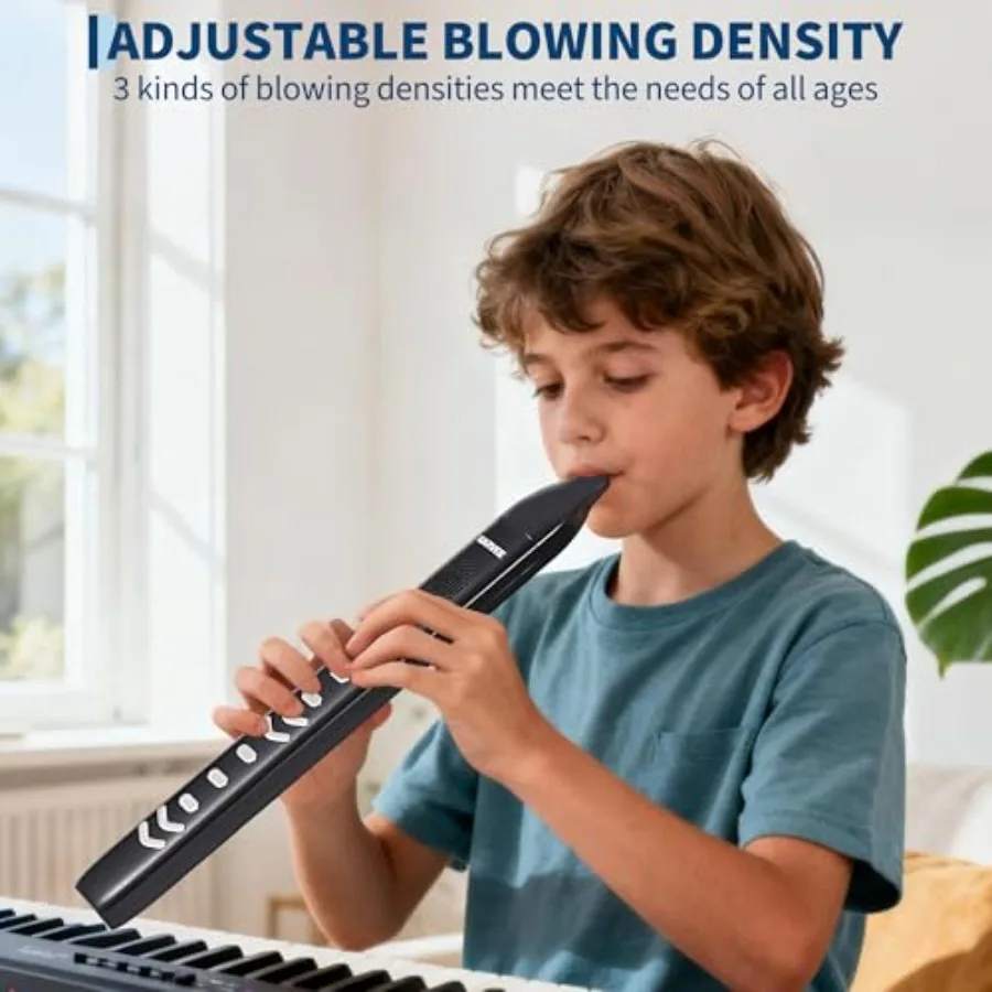 Digital Wind Instrument with Built-In 10 Tones 2 Fingering Modes MIDI Connectivity USB Rechargeable Design Professional Perform
