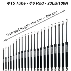 1PC 100N/23LB 150-350mm Universal Gas Struts Steel Eyes Tool Box Lift Support Storage Bed Cushioned Cupboard Hinge Outdoor Bench