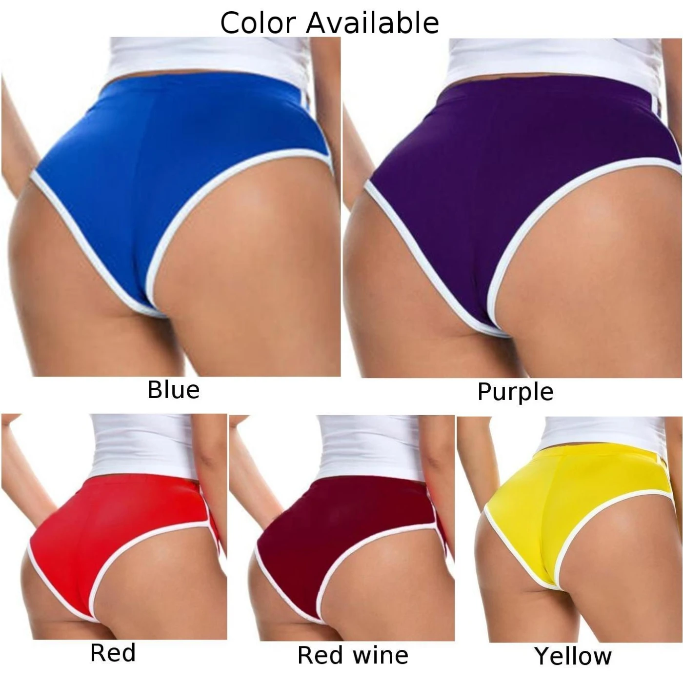 Shorts de ioga femininos de cintura alta para corrida e treinos de ginástica – calças quentes de fitness elásticas de poliéster respirável plus size S-2XL