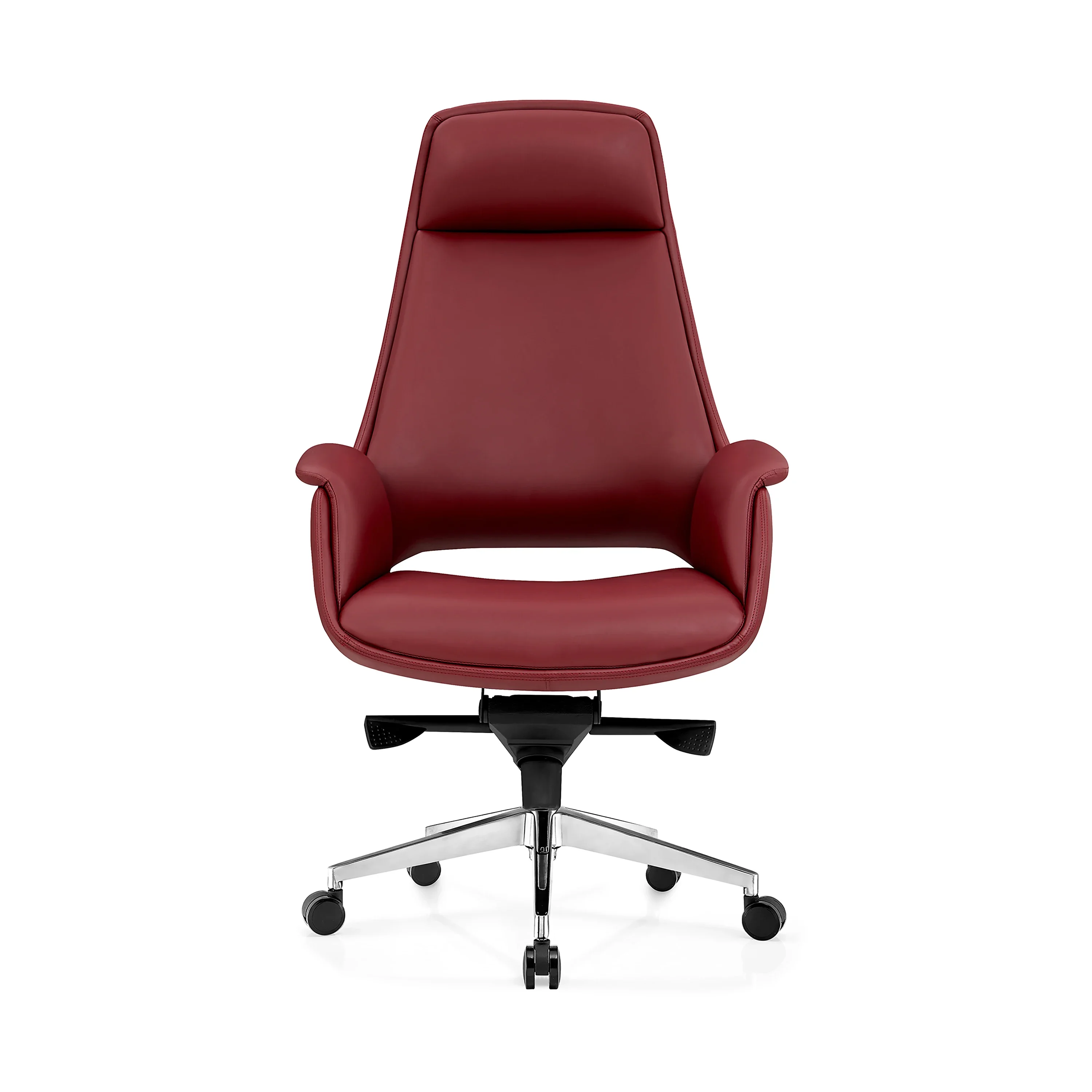 

-Роскошный дизайнерский бордовый вращающийся рабочий стул с высокой спинкой, кожаный офисный стул для руководителя