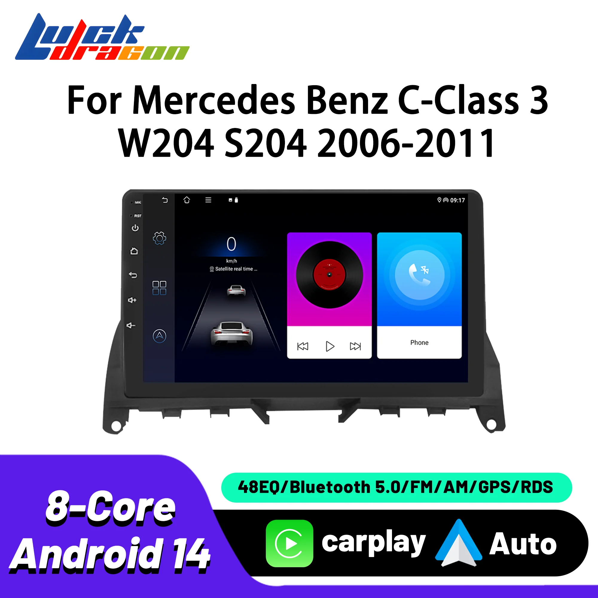 

Android 15 For Mercedes Benz C-Class 3 W204 S204 2006-2011 Car Radio GPS Navi Carplay Android Auto Multimedia Stereo Player DSP