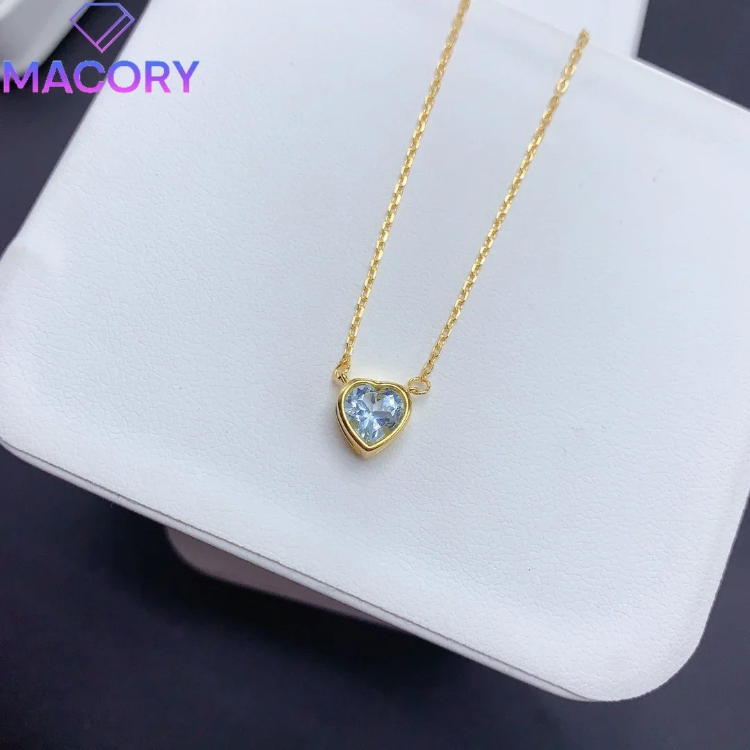 

Ladies natural topaz necklace sterling silver 925 jewelry free shipping certification original pendant female boutique