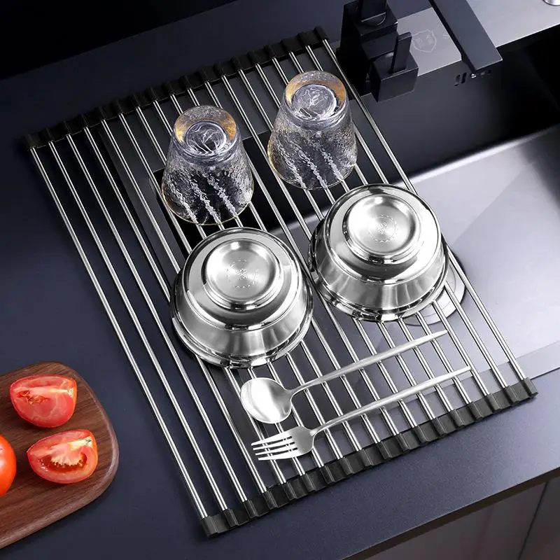 stainless-steel-drain-rack-dishwasher-modern-simple-style-kitchen-storage-shelf-vegetable-fruit-water-control-rack-home-direct