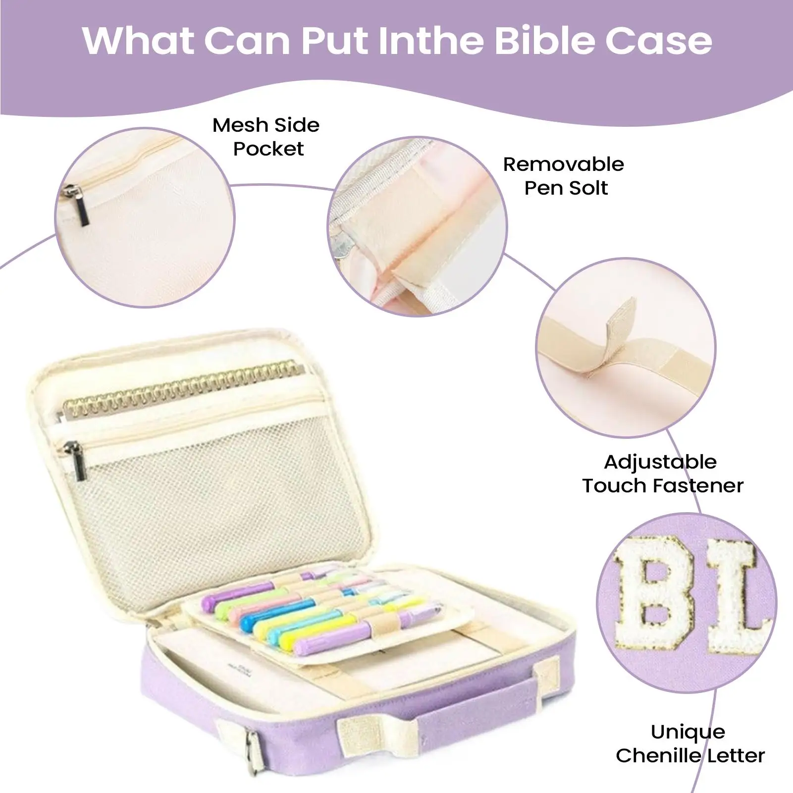 

Bible Cover Case Handbag With Adjustable Strap Scripture Carrying Pouch For Church Pastors Christians Prayer Meeting Missionary