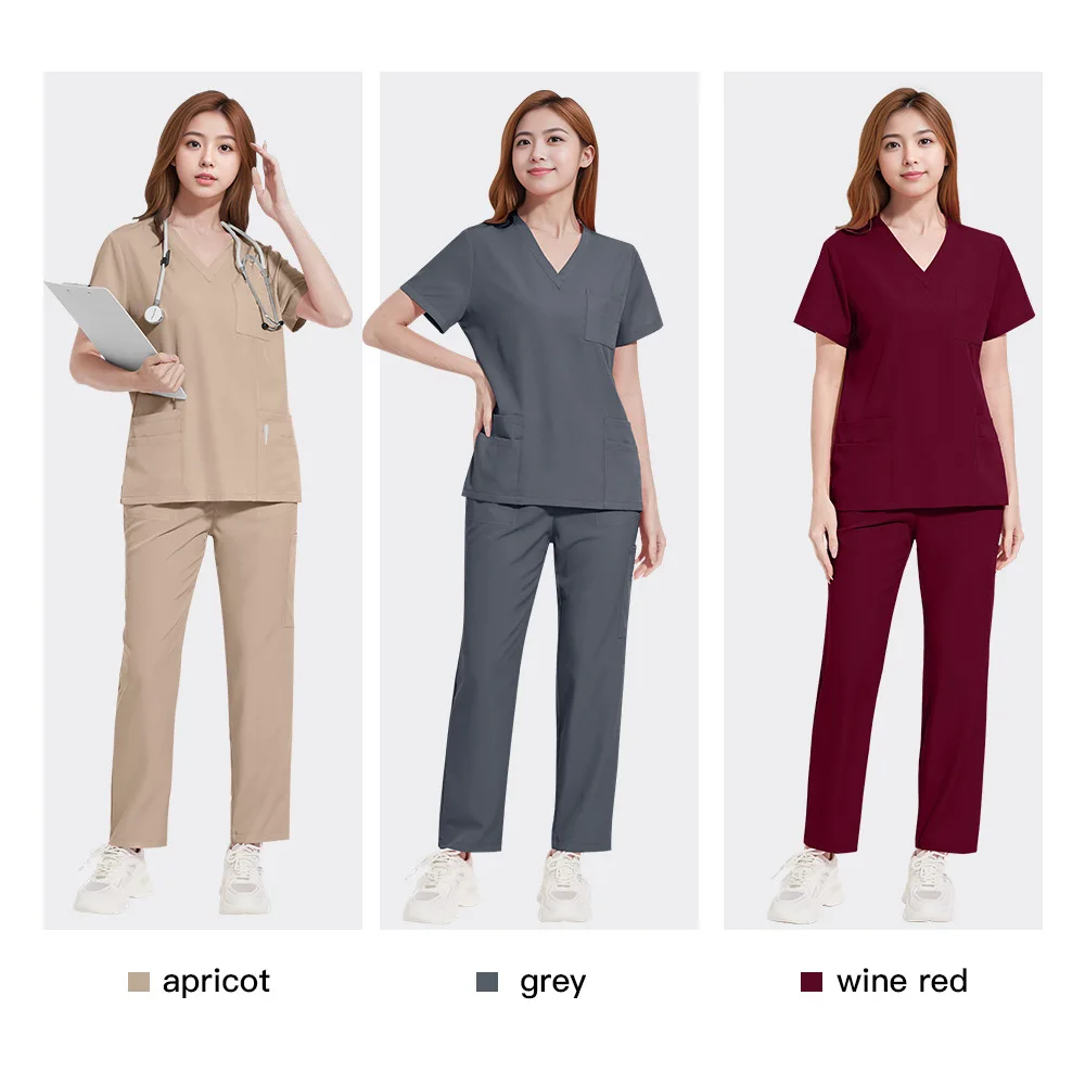

Medical Uniforms Men Women Nursing Clothes Beauty Costume Nurse Scrubs Doctor Dentist Clinical SPA Workwear Unisex Tops+Pants