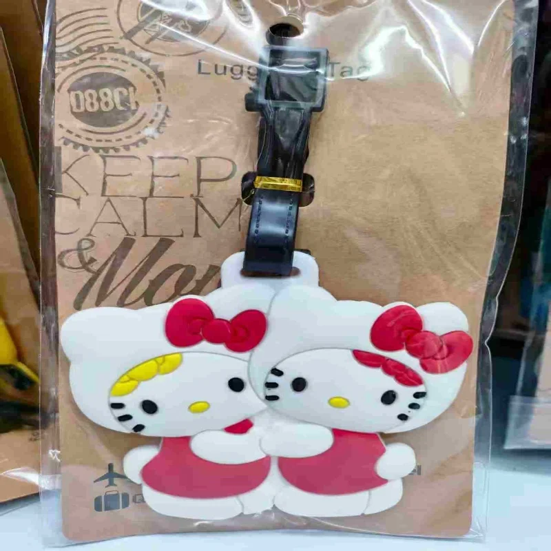 

Cute Hello Kitty Luggage Tag Cartoon Kawaii Women Accessories Kt Anime Kuromi Boarding Pass Travel Bag Decoration Gift Wholesale