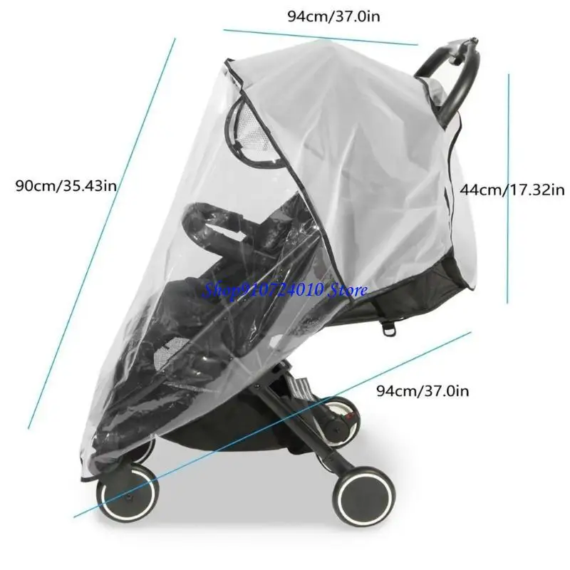 

77HD Transparent Baby Strollers Rainproof Cover Weather Proof Portable Protective Sleeve Full Protections Raincoat Case