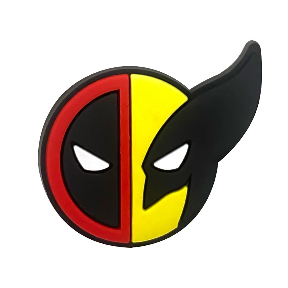 19Pcs Cartoon Disney Deadpool Series Clogs DIY With Flower Decorative Buckles Detachable Soft Rubber Shoe Clips Children Gifts