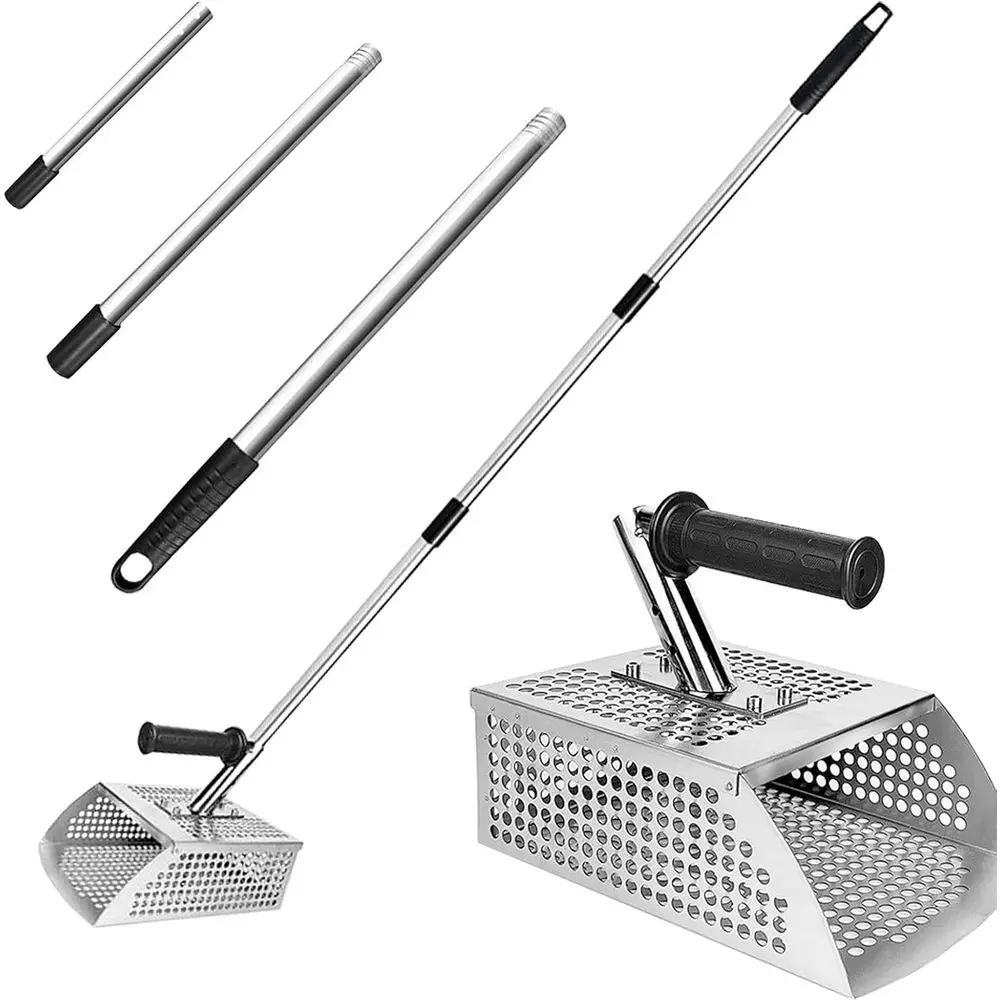 

Long-Handled Sand Scoop for Beach & Metal Detecting, Heavy-Duty Multipurpose Shovel