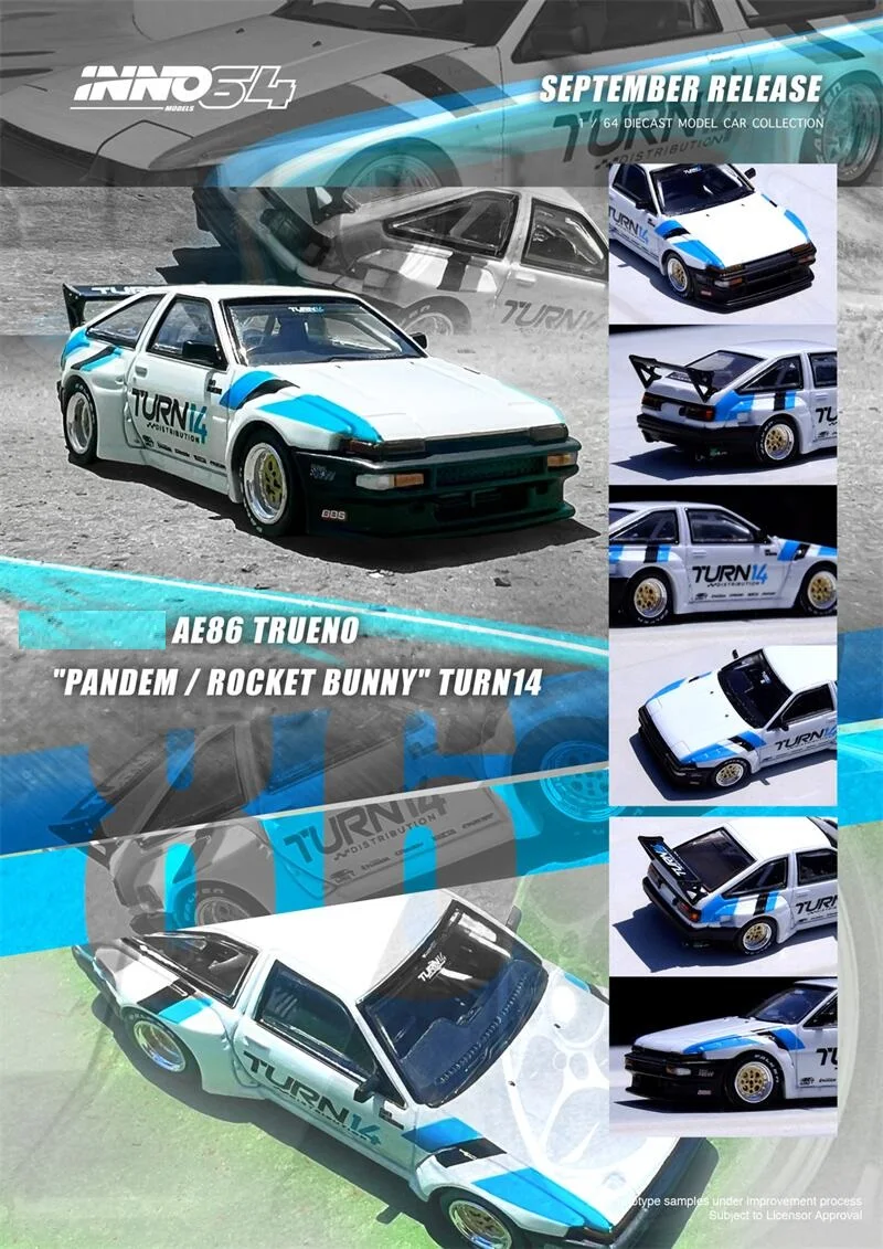 **Pre-Order** INNO 1:64 AE86 SPRINTER TRUENO TURN14 PANDEM ROCKET BUNNY Diecast Model Car