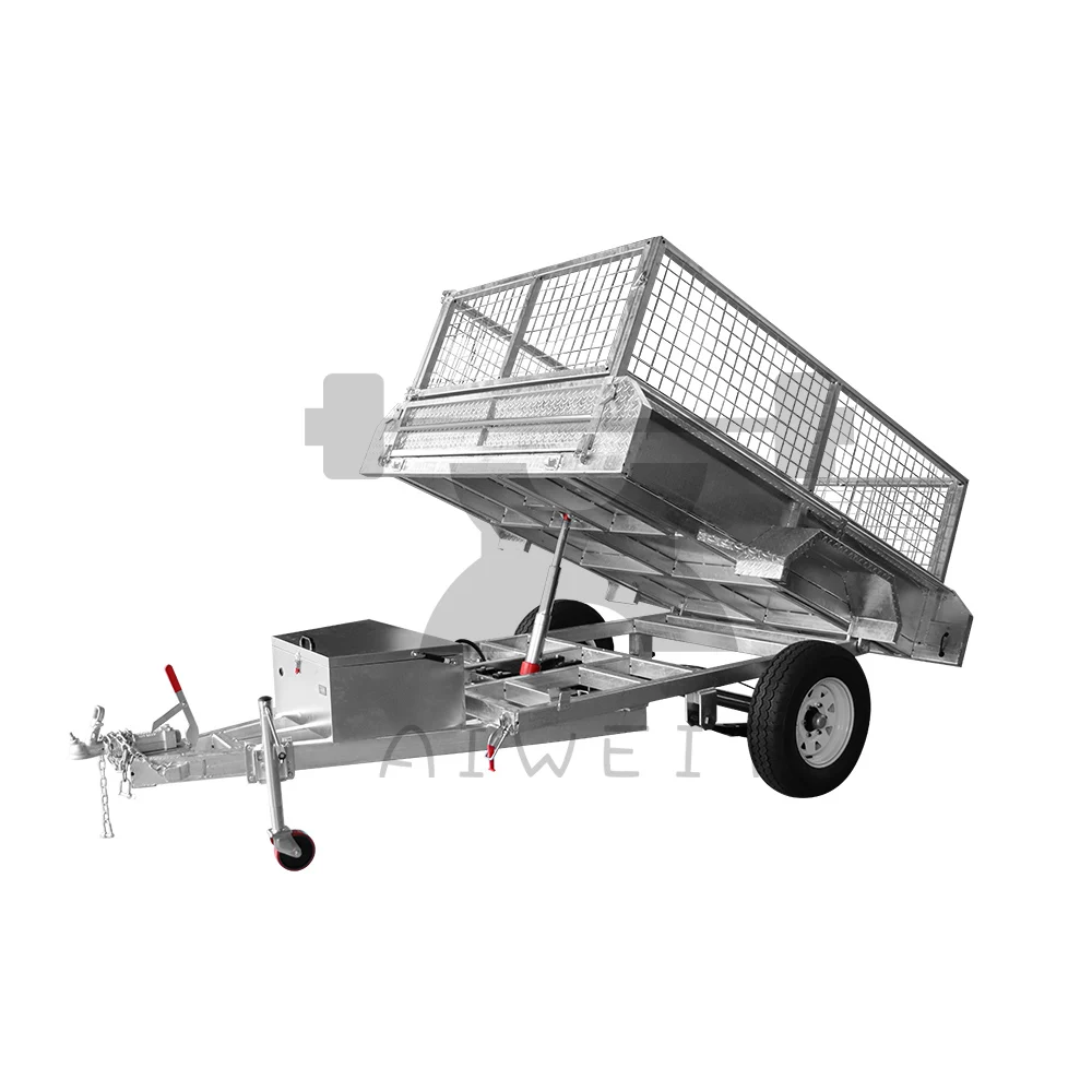 Durable Single Axle Cage Trailer with Weather-resistant Coating Strong Steel Frame and Fold-down Ramp for Convenient Loading