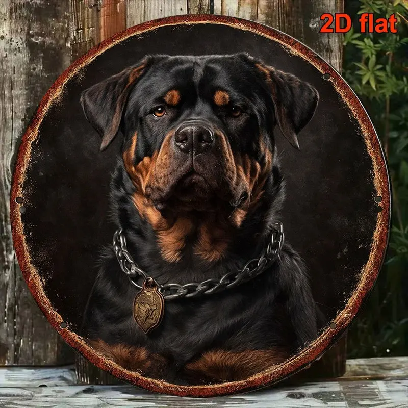 Vintage Plaque Featuring a Rottweiler, Loyal Guard Dog Decorative Sign, Suitable for Living Room Decor, Bar Decor, Garage Decor
