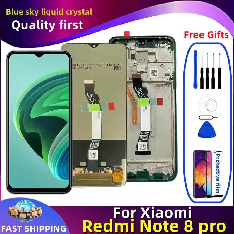 

For Original Xiaomi Redmi Note 8 Pro LCD With frame Mobile Phone Display Touch Screen Digitizer Assembly Replacement