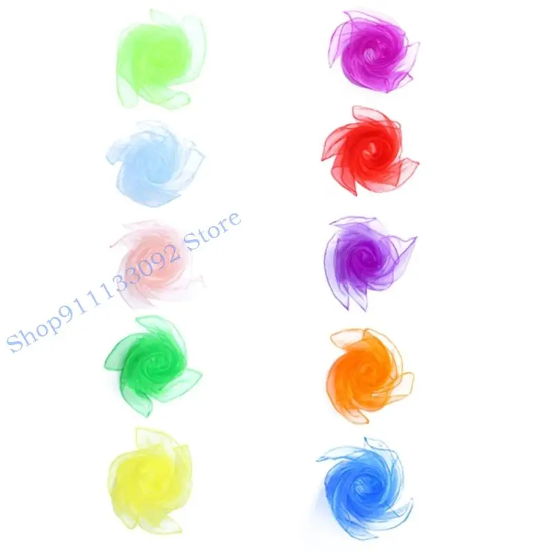 H9ED 10 قطعة وشاح شيفون شفاف لروتينات الرقص نسيج ناعم متجدد الهواء حركة الرقص الدعائم النسيج العملي القابل للغسل #2